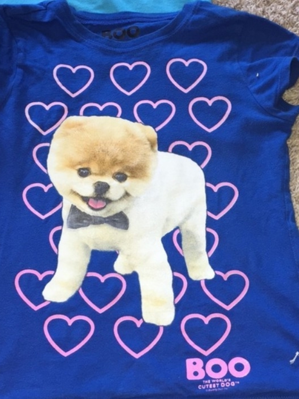BOO Royal Blue Puppy Heart Tee for Kids
